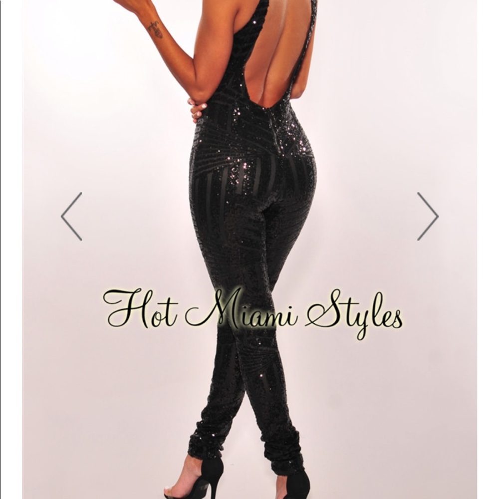 Black Sequins Jumpsuit